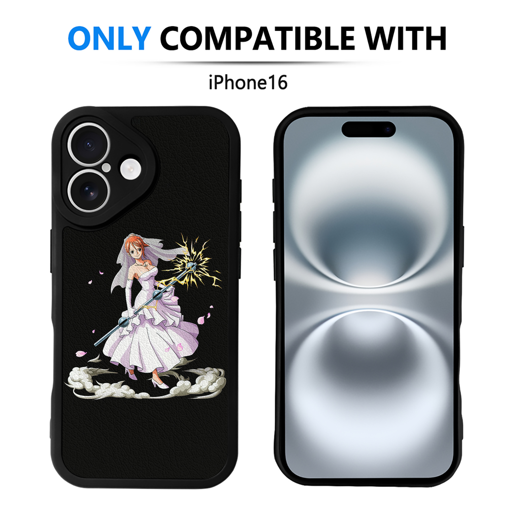 （画像用） ワンピース ナミ ONE PIECE Nami 【iPhone 16シリーズ対応】シリコンスマホケース（レザー調） 材質：シリコン